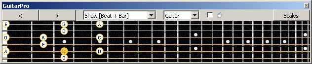 GuitarPro6 5C2:5A3 C pentatonic major scale 131313 sweep pattern